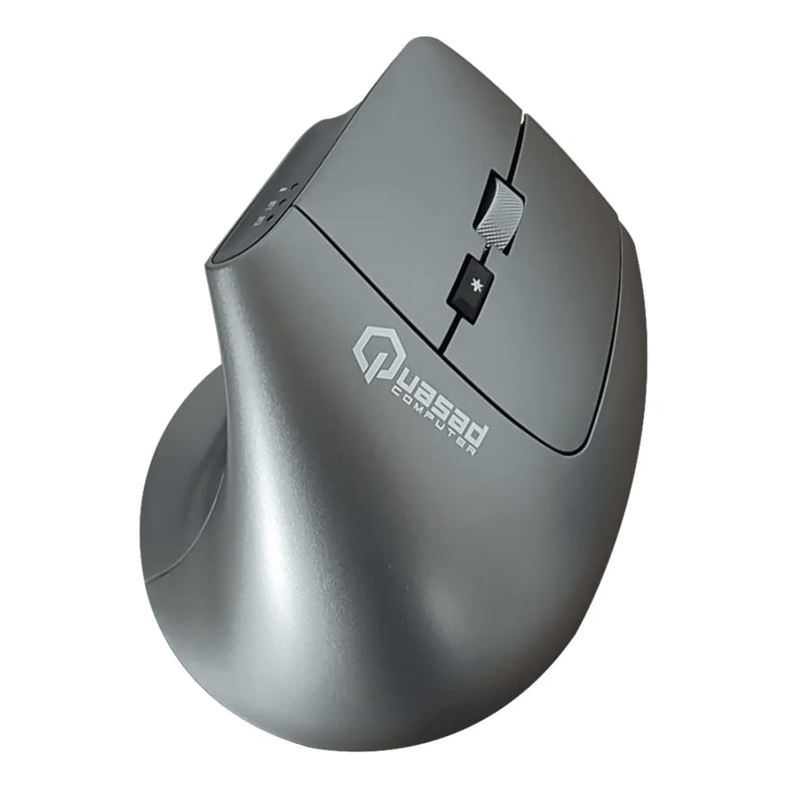 MOUSE QUASAD QME-V10 VERTICAL BACKLIGHT ERGONOMIC WIRELESS 10MTS GRIS
