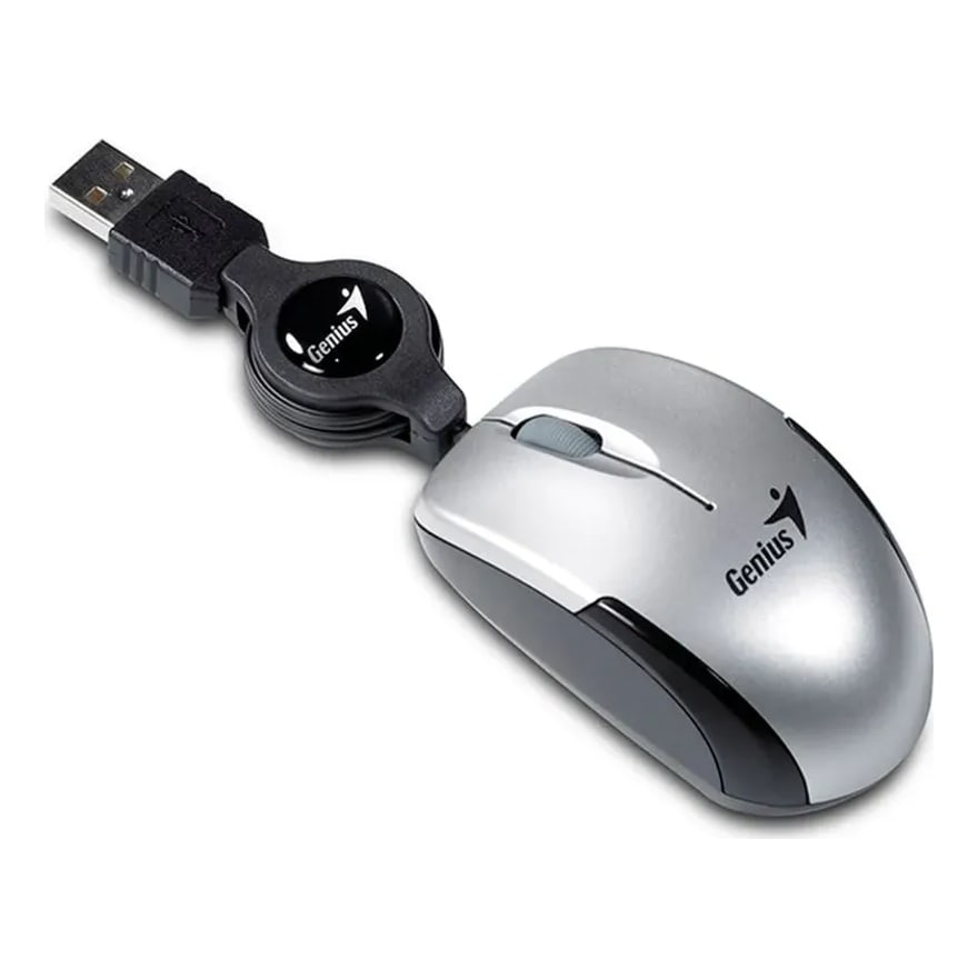 MOUSE GENIUS MICRO TRAVELLER USB PLATEADO