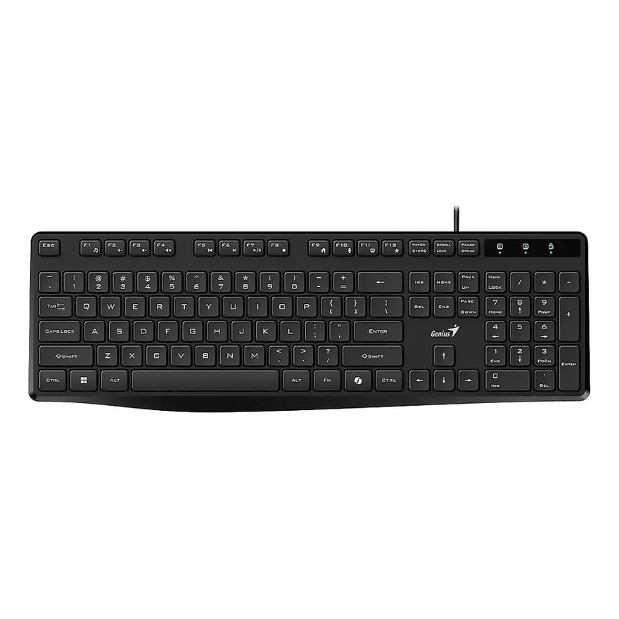 TECLADO GENIUS KB-117S Wired AI Copilot Silent USB Plug and Play Multimedia Black