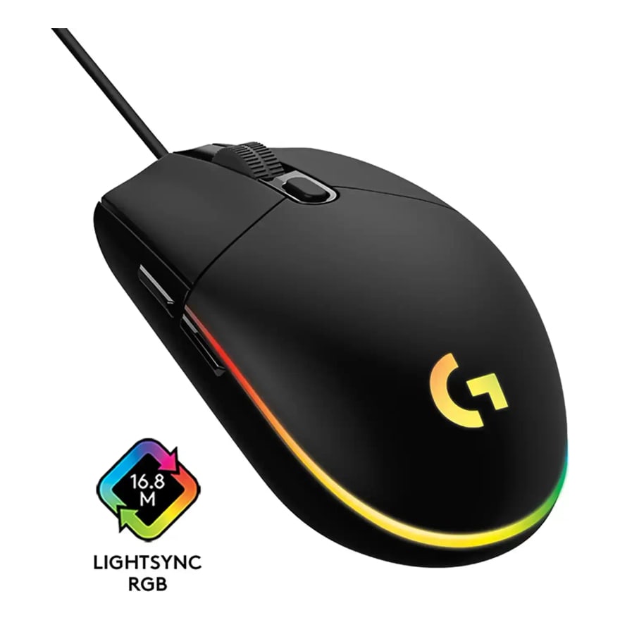 MOUSE LOGITECH GAMING G203 NEGRO ALAMBRICO RGB LIGHTSYNC G-HUB