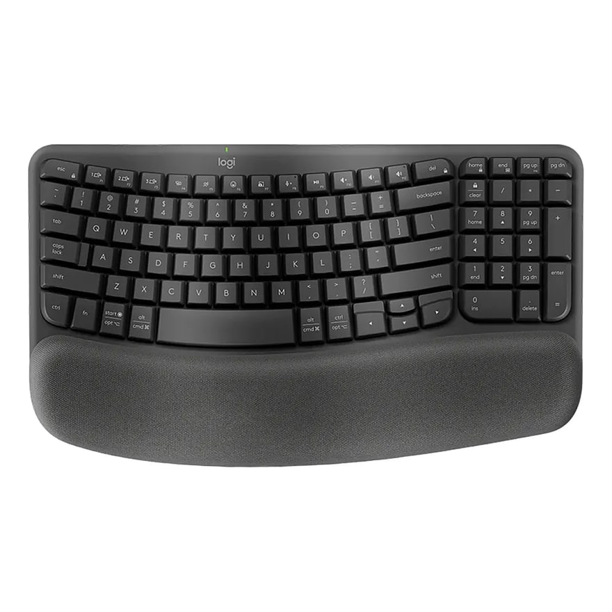 TECLADO LOGITECH ERGONOMICO WAVE KEYS CON REPOSAMANOS WIRELESS USB GRAPHITE