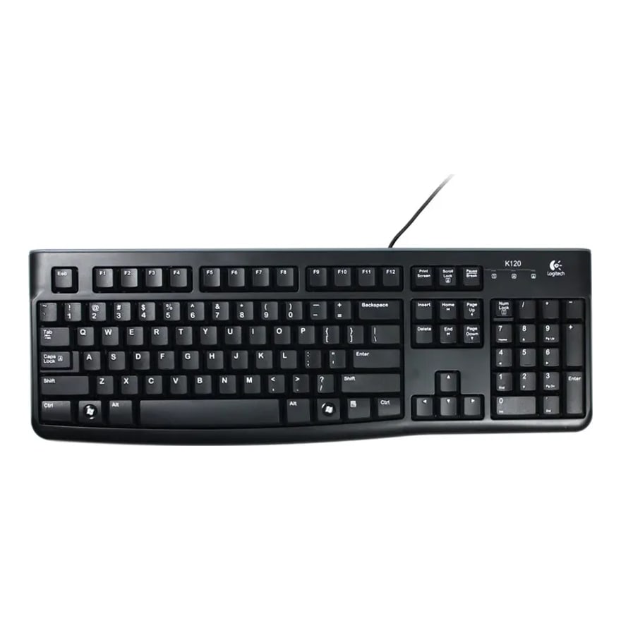 TECLADO LOGITECH K120 NEGRO USB PLUG AND PLAY RESISTENTE A SALPICADURAS