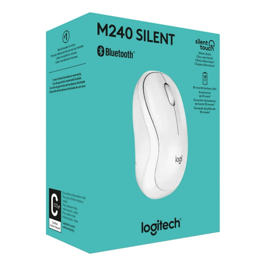 MOUSE LOGITECH M240 SILENT BLUETOOTH WHITE