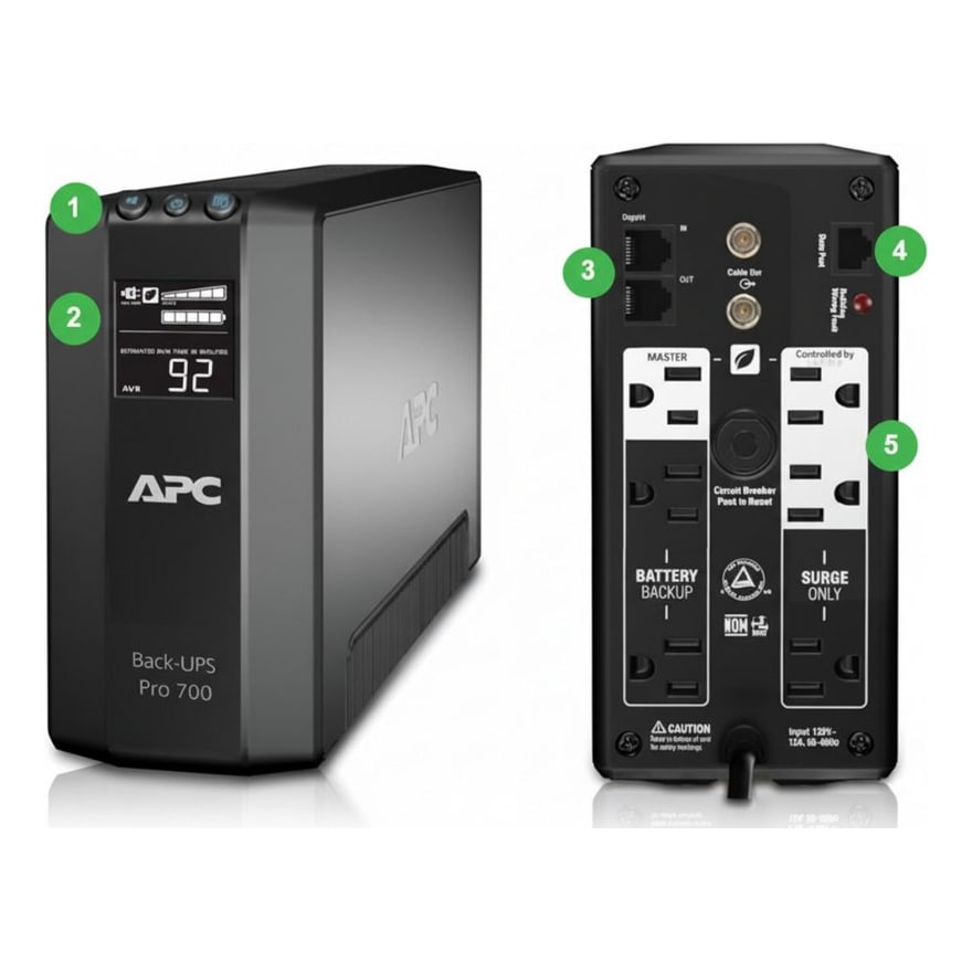 UPS APC BR700G INTERACTIVO 120V PANTALLA LCD 420VATIOS-700VA