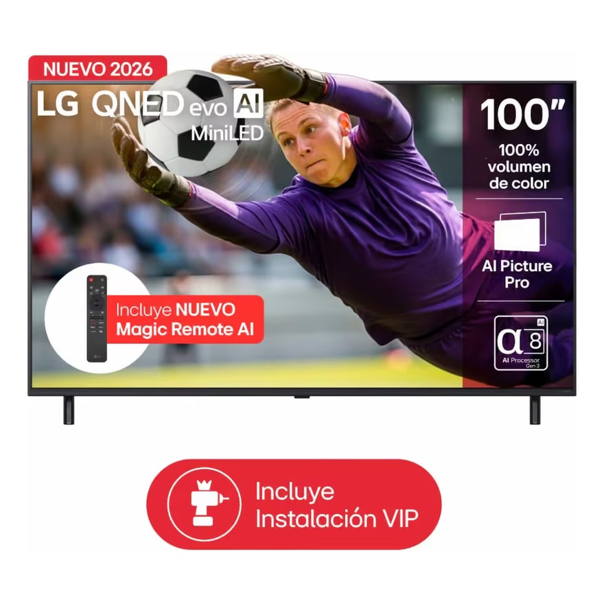 Televisor LG Smart 100Pulg. QNED EVO AI QNED85 Mini LED 4K Wi-Fi HDMI 2026
