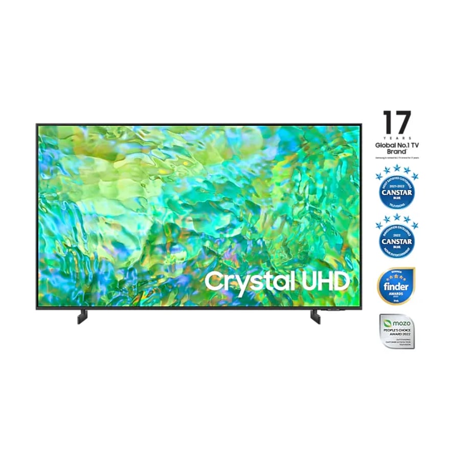 Televisor SAMSUNG 75Inch Crystal UHD 4K CU8000 SMART-TV 3HDMI 2USB-A LAN Wifi5 3Lados Sin Bordes