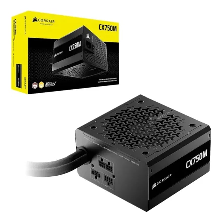 FUENTE DE PODER CORSAIR 750W CX-M CX-750M Series 80 Plus Bronze Semi-Modular Low-Noise