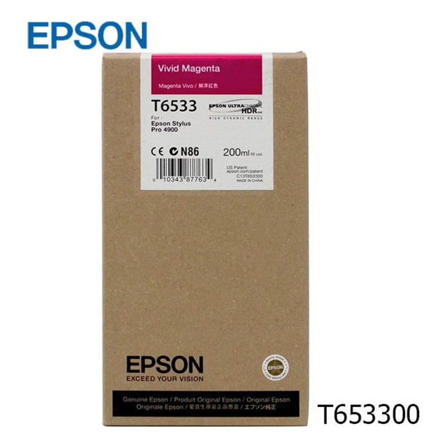 CARTUCHO EPSON T653300 STYLUS PRO 4900 VIVID MAGENTA 200ML