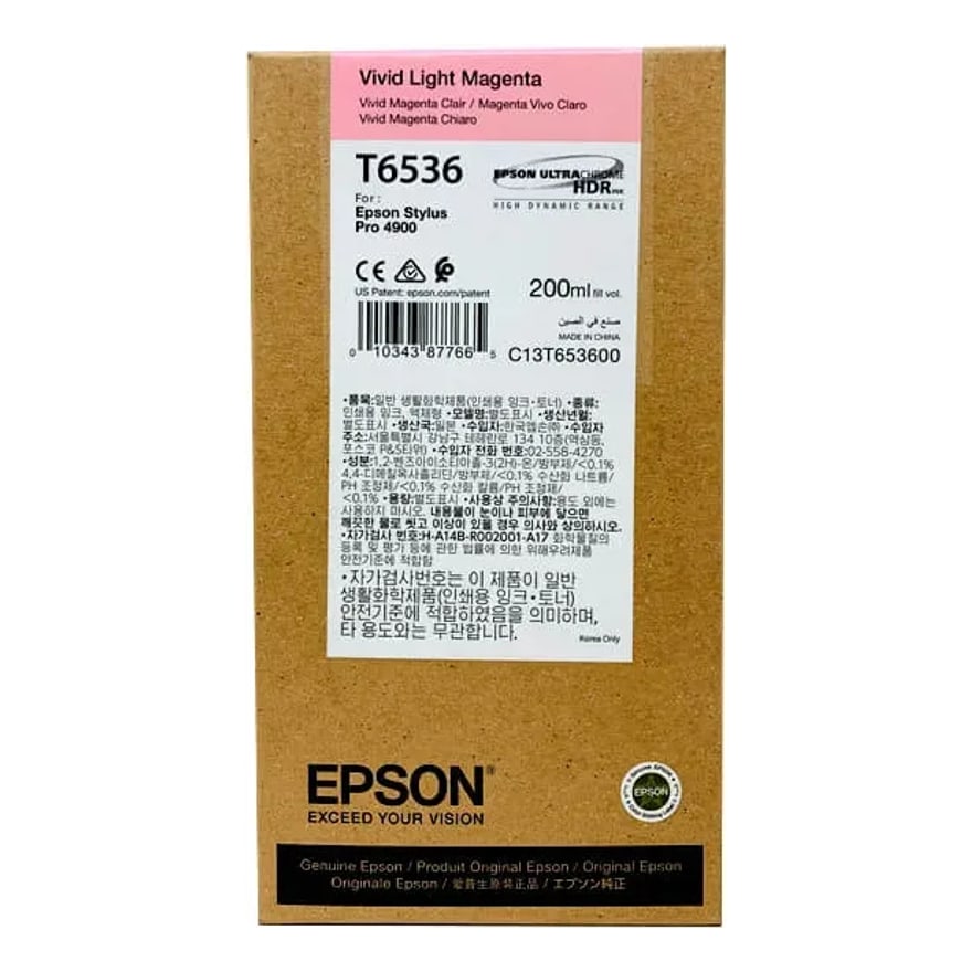 CARTUCHO EPSON T653600 STYLUS PRO 4900 VIVID LIGHT MAGENTA 200ML