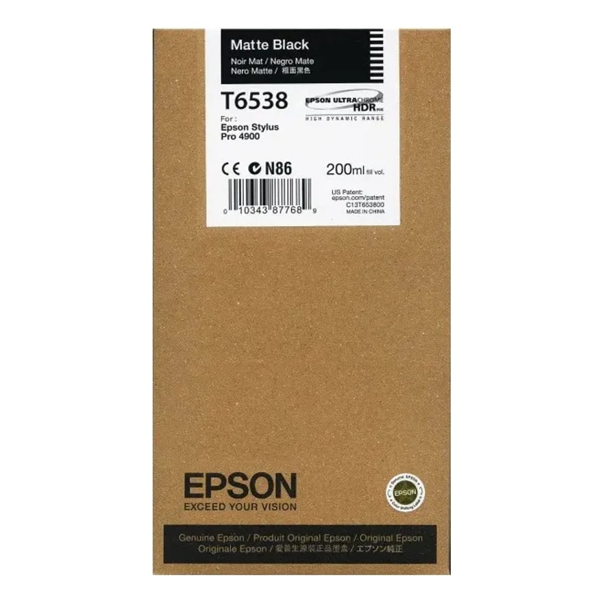 CARTUCHO EPSON T653800 STYLUS PRO 4900 MATTE NEGRO 200ML