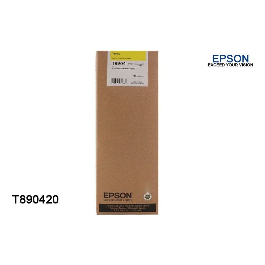 CARTUCHO EPSON T890420 ULTRACHROME GS3 AMARILLO 700ML FOR S40600 S60600 S80600