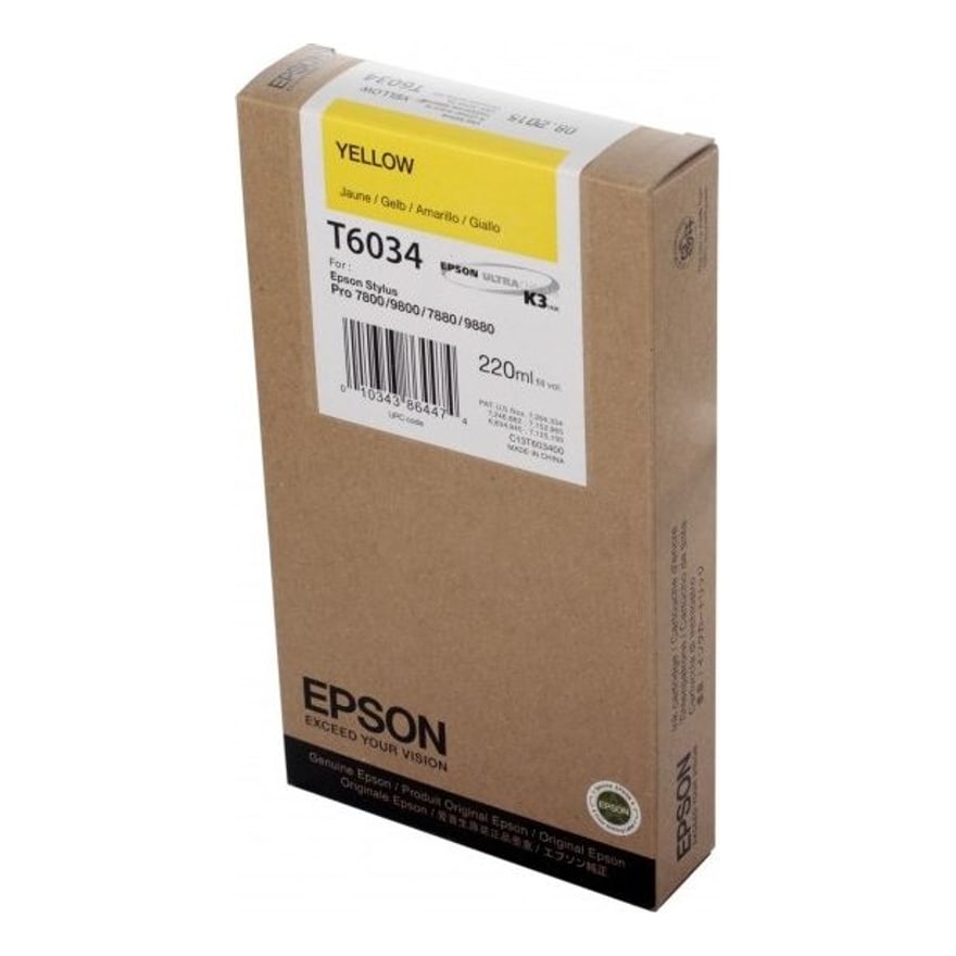CARTUCHO EPSON T603400 STYLUS PRO 7800-7880-9800-9880 AMARILLO 220ML