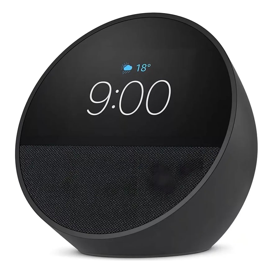 Parlante Amazon Echo Spot Negro Reloj Alarma Alexa Pant. 2.8