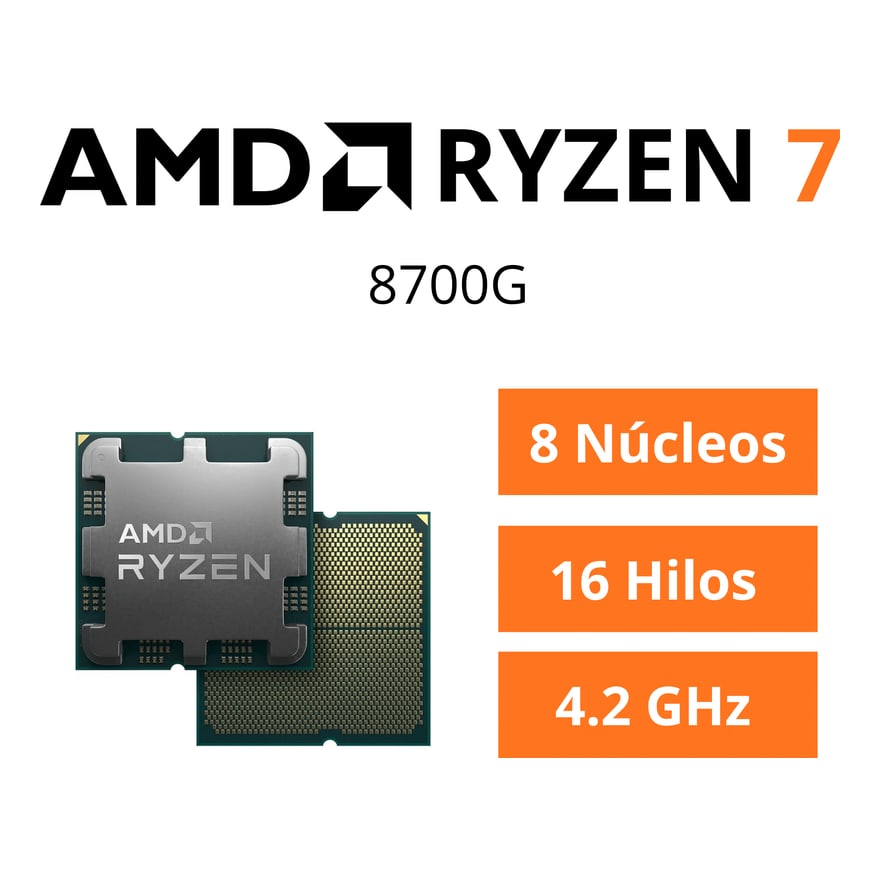 Procesador AMD Ryzen 7 8700G AM5 DDR5 4.2GHz 8 Núcleos 16MB Cache 65W