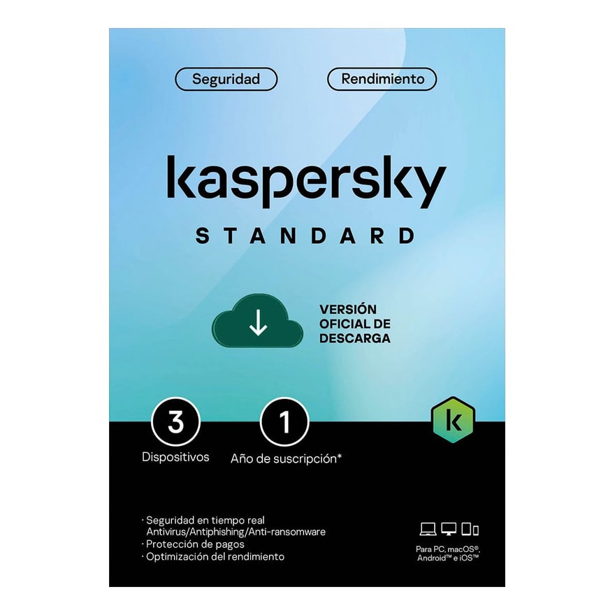 Accesorio ASUS KL1041DDCFS Licencia Kaspersky Standar 3 Dispositivos 1 Year Base