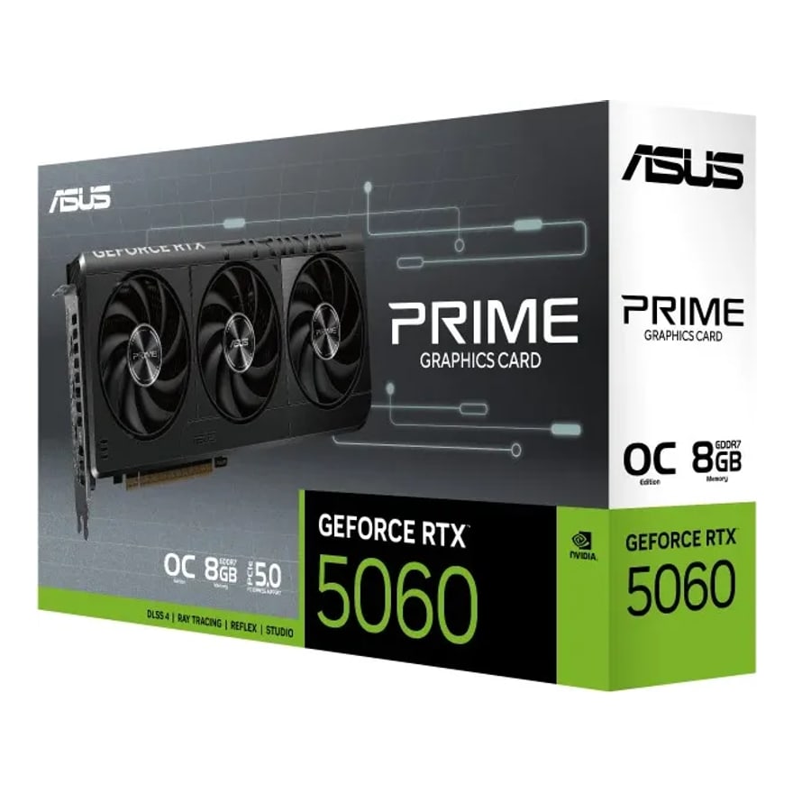 Tarjeta de video ASUS Prime GeForce RTX 5060 8GB GDDR7 OC Edition 2595MHz