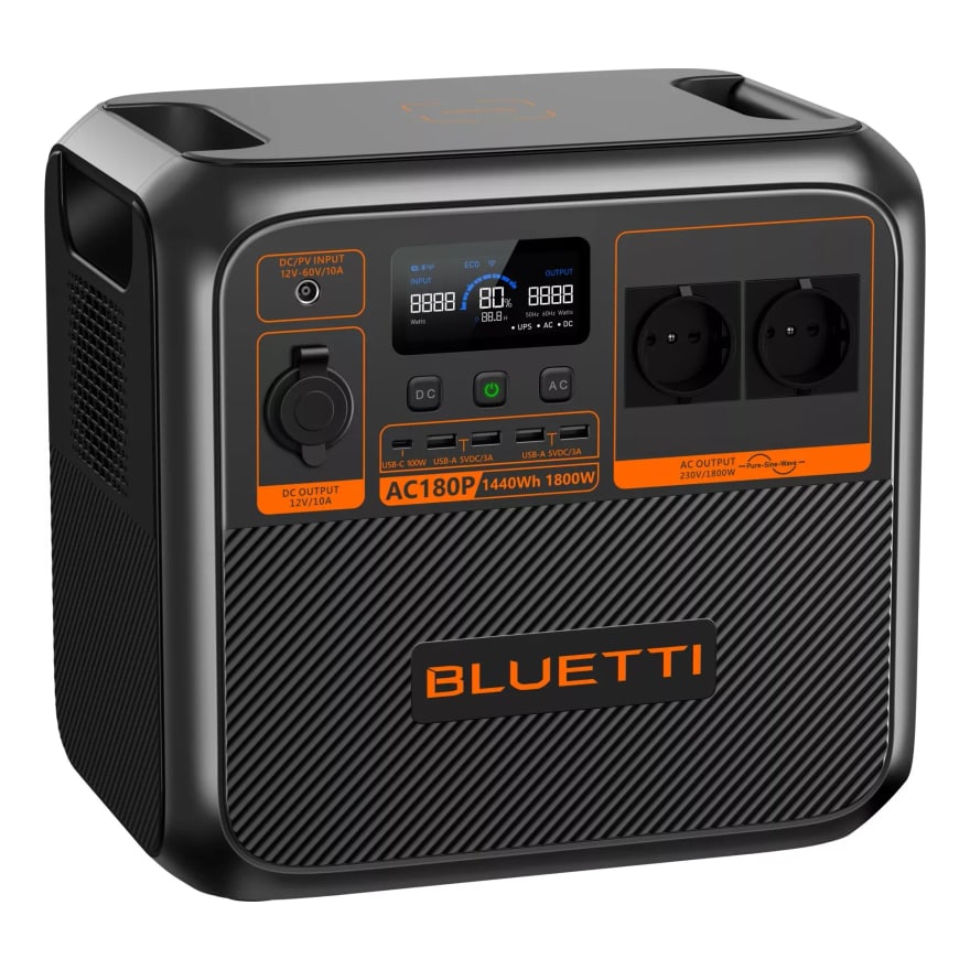 Power Station Bluetti AC180 Estación de Carga Portable 1.800 W 1.152 WH