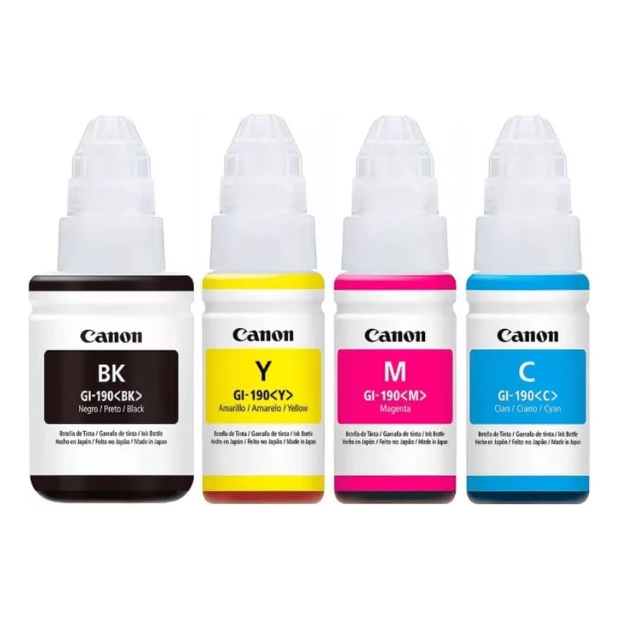 Botellas de tinta Canon GI190 Pack 4 Colores 0667C015AA