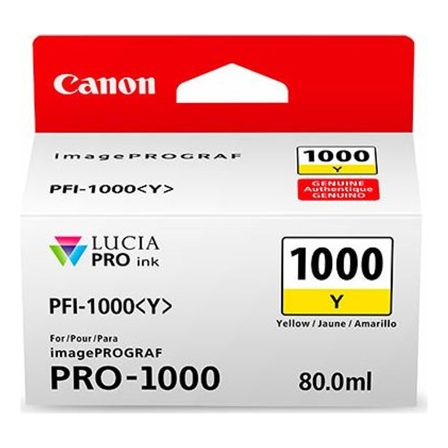 Tinta Canon PFI-1000 Amarillo 80ml Imageprograf PRO-1000