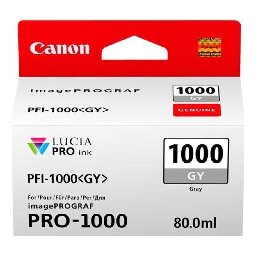 Tinta Canon PFI-1000 Foto Gris 80ml Imageprograf PRO-1000