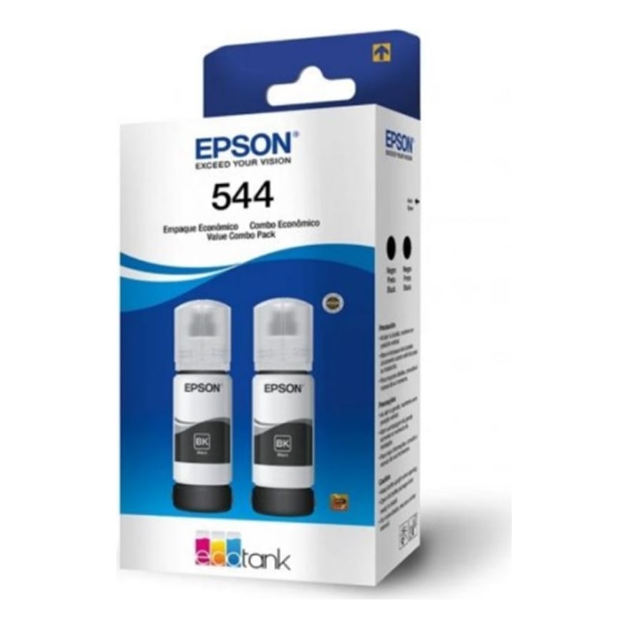 Botellas de tinta Epson T544 Pack 2 Negro L200 L3150/L3210 T544120-2P