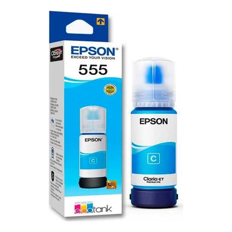 Botella de tinta Epson T555 Cyan L8160/L8180 6200 pág. T555220-AL