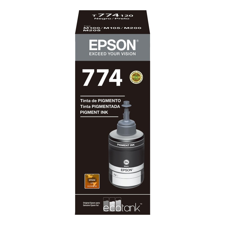 Botella de tinta Epson T774 Negro M105/M205 6000 pág. T774120