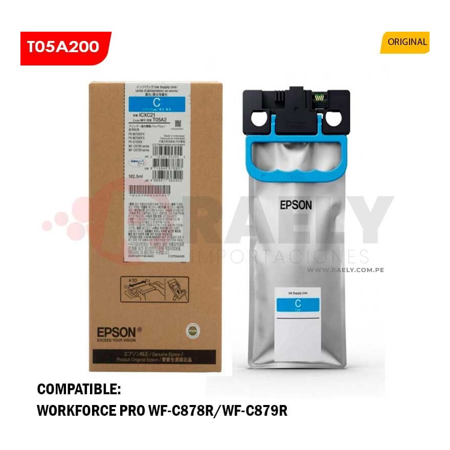 Tinta Epson T05A Cyan WF C878R/C879R 20000 pág. T05A100