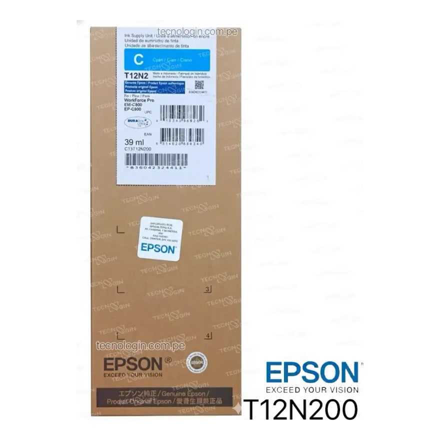 Tinta Epson T12N Cyan WF EM-C800 5000 pág. T12N200