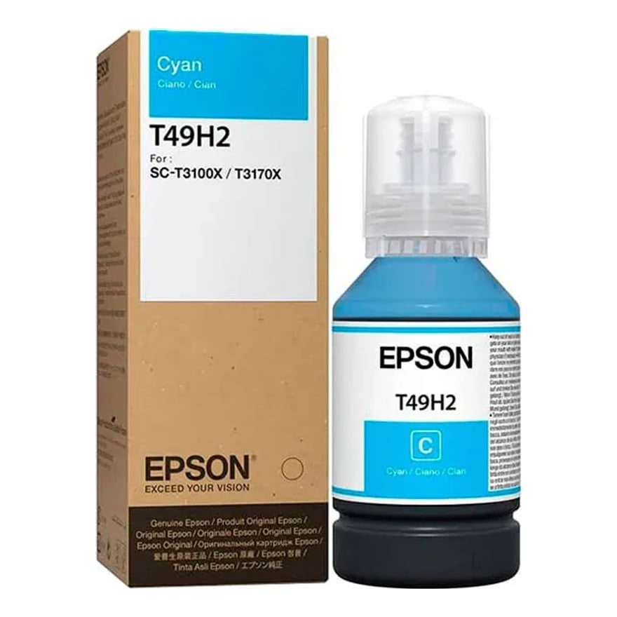 Botella de tinta Epson T49H2 Cyan Surecolor T3170X 140ml C13T49H200