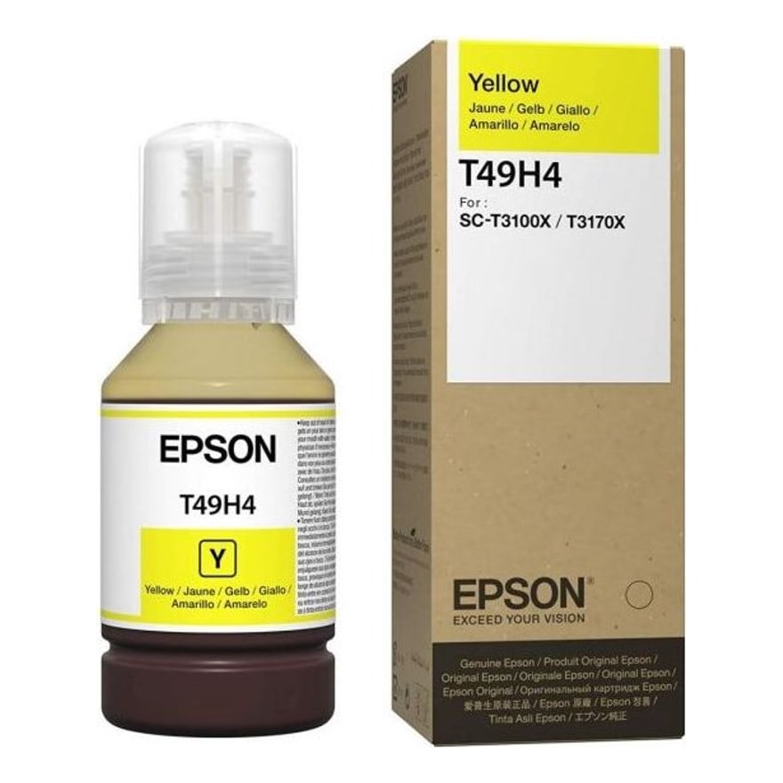 Botella de tinta Epson T49H4 Amarillo Surecolor T3170X 140ml C13T49H400
