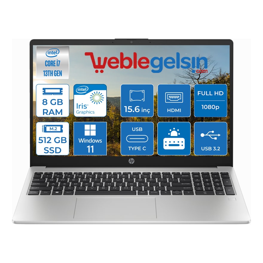 Laptop Core I7-1355U 8GB/512GB 15.6 pulg. WIN 11 Black