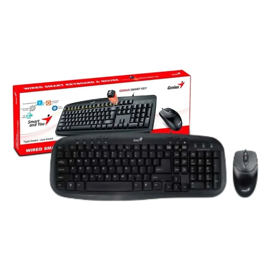 Combo Genius Teclado y Mouse KM-200 USB Negro