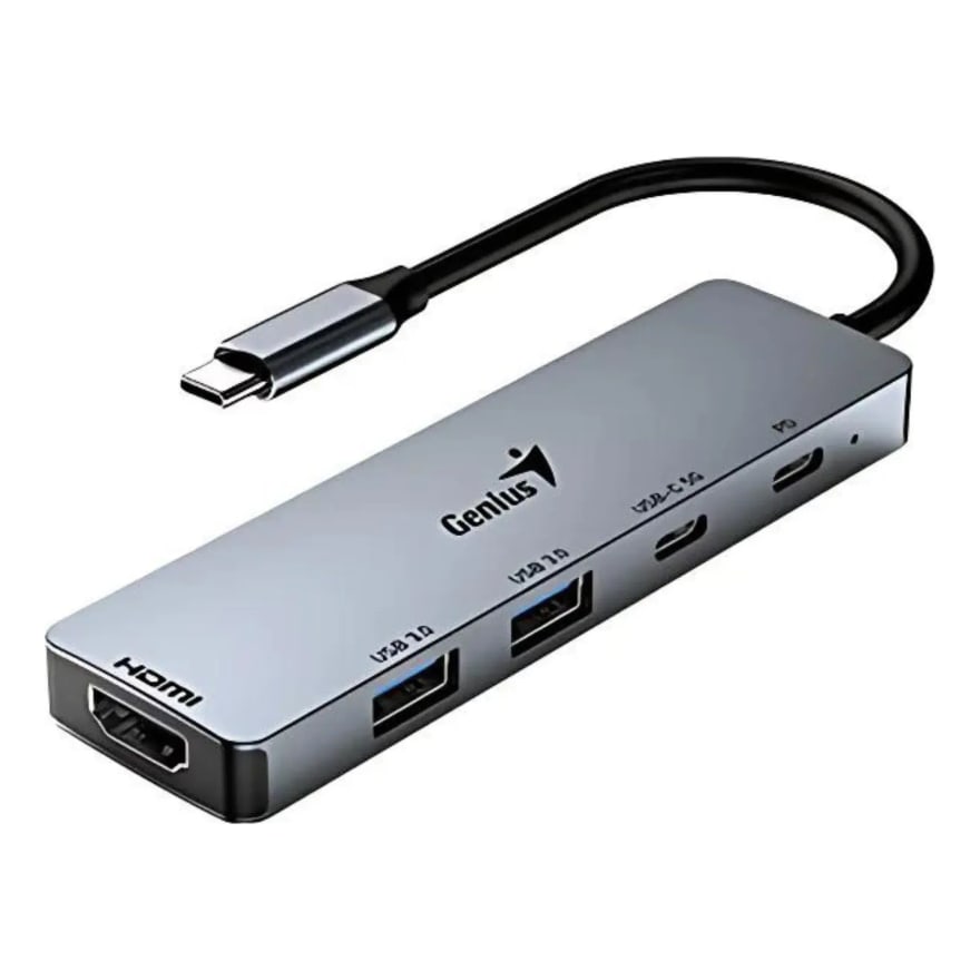Hub Genius UH-500 USB-C a 5 Puertos USB-A (2)