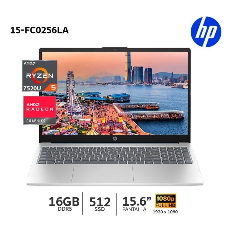 Laptop HP 15-FC0256LA Ryzen 5-7520U 512GB/16GB/15.6 FHD FreeDOS Moonlight Blue
