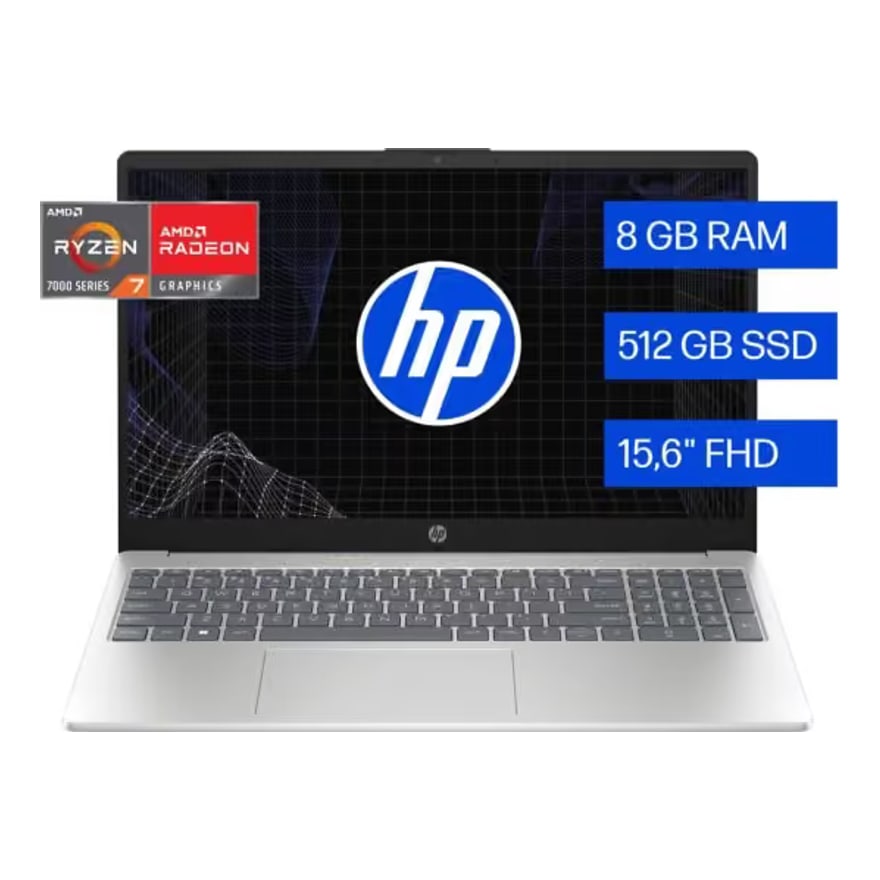 Laptop HP 15-FC0287LA Ryzen 7-7730U 512GB/8GB/15.6 FHD Silver WIN 11