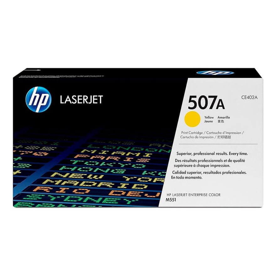 Tóner HP 507A Amarillo LaserJet M551 6000 pág. CE402A