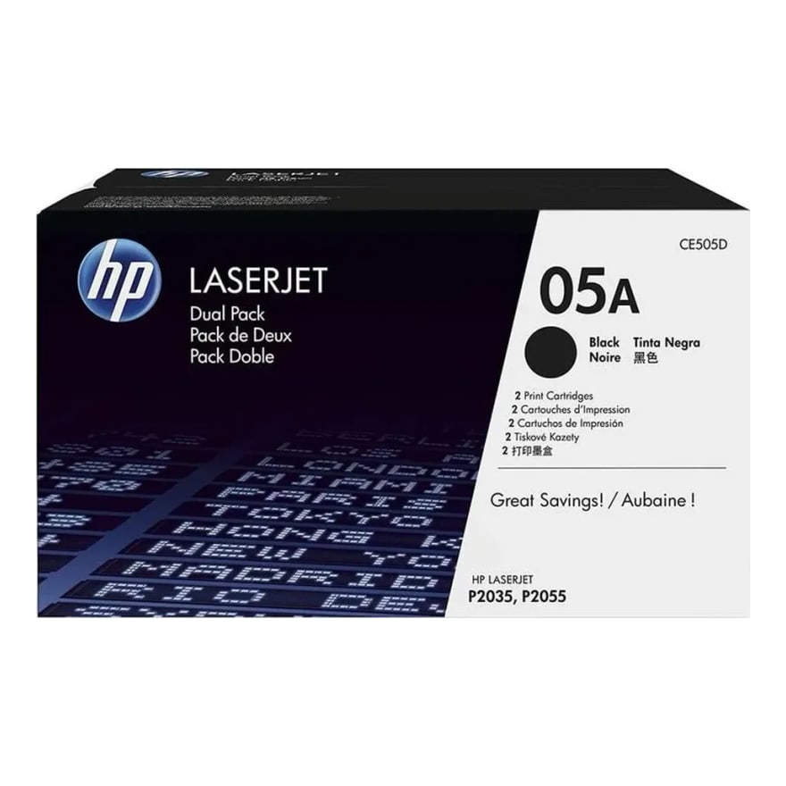 Tóner HP 05AD Dual Negro LaserJet 2035/2055DNX 2300X2 pág. CE505D