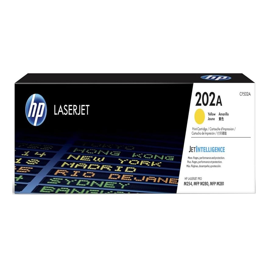 Tóner HP 202A Amarillo LaserJet M254DWD/M281FDW 1300 pág. CF502A