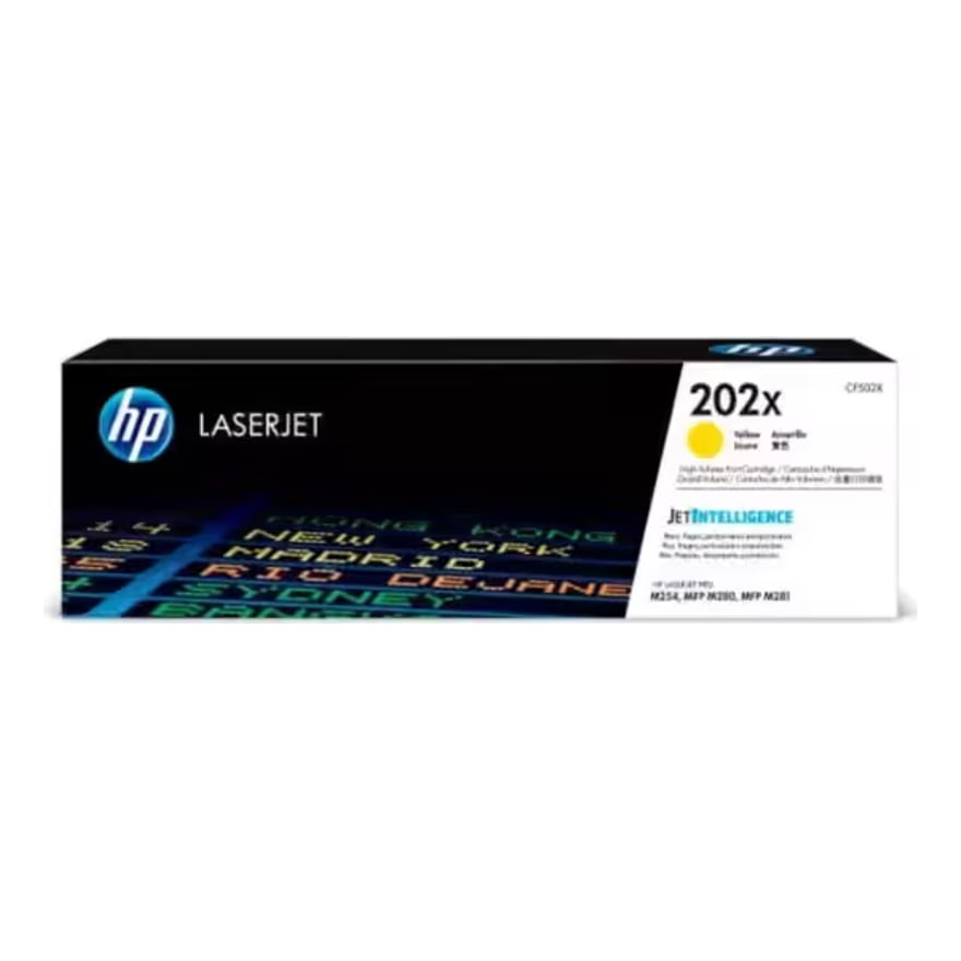 Tóner HP 202X Amarillo LaserJet M254DW/M281FDW 2500 pág. CF502X