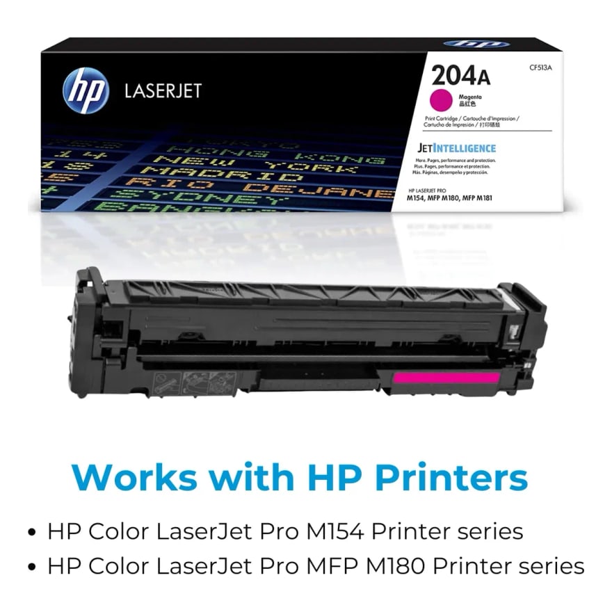 Tóner HP 204A Toner Magenta LaserJet M154NW/M180NW 900 pág. CF513A