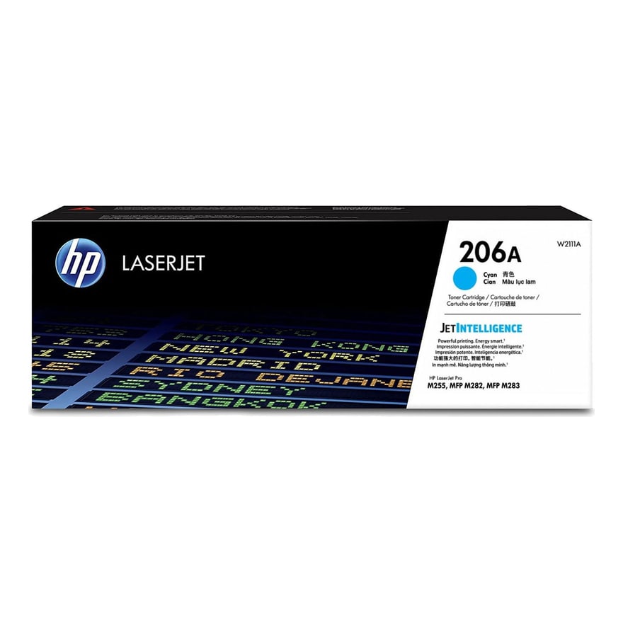 Tóner HP 206A Cyan LaserJet M255/M282 1250 pág. W2111A