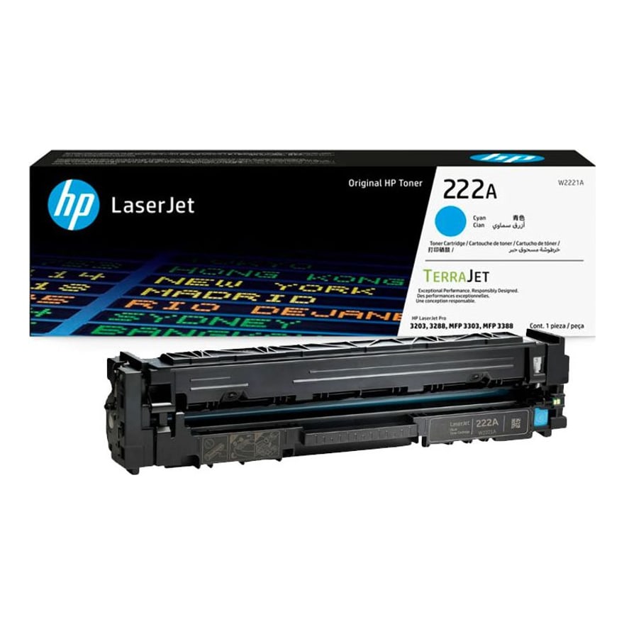 Tóner HP 222A Cyan LaserJet 3201/3202/3303 1200 pág. W2221A