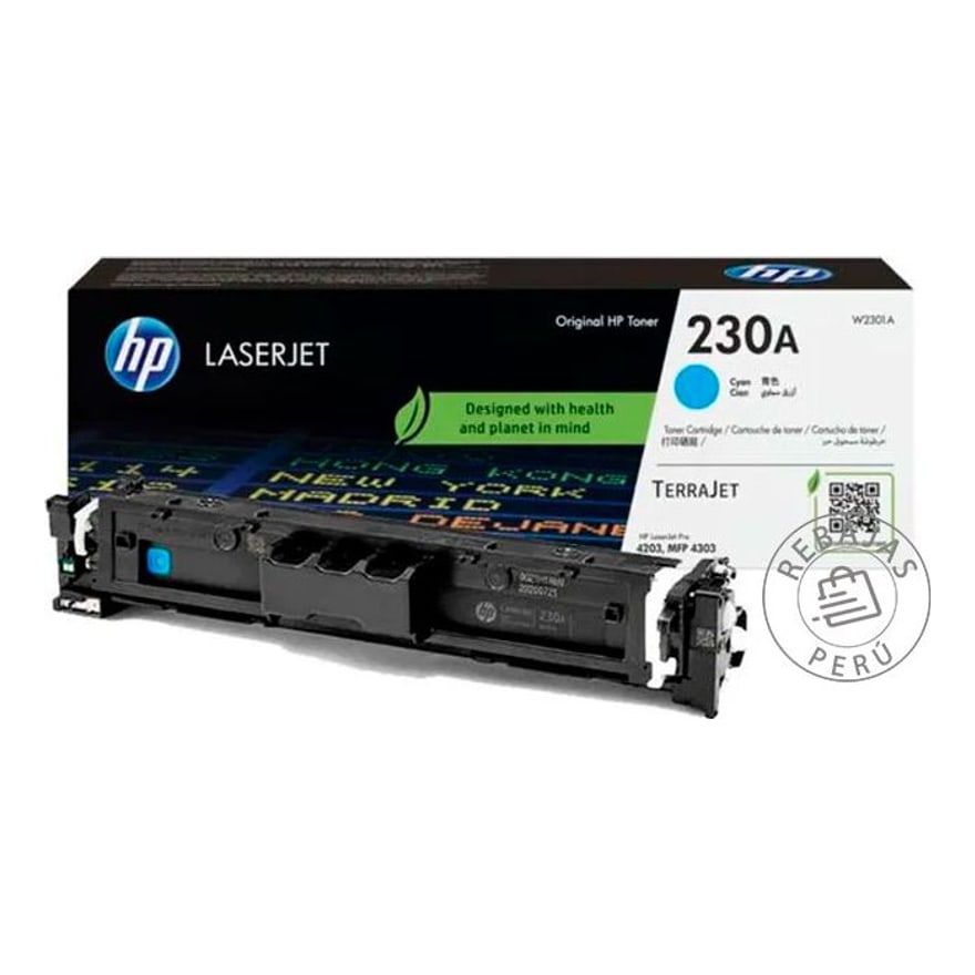 Tóner HP 230A Cyan LaserJet 4203/4303 2000 pág. W2301A