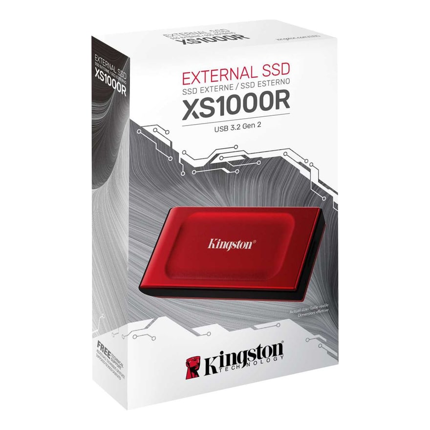 SSD Kingston Externo XS1000 Red 1TB USB 3.2 Gen 2 1050MBX/1000MBS Nand 3D