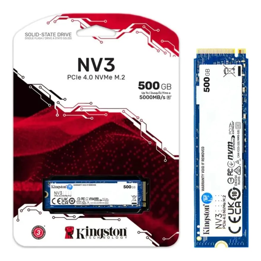 SSD Kingston 500GB NV3 M.2 2280 NVME SSD UP TO 3000 MB