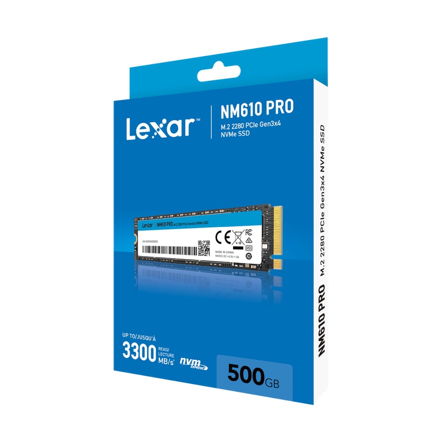 SSD Lexar NM610PRO M.2 2280 500G 0.5MS 3000MBS PCIE GEN3X4 NVME SSD