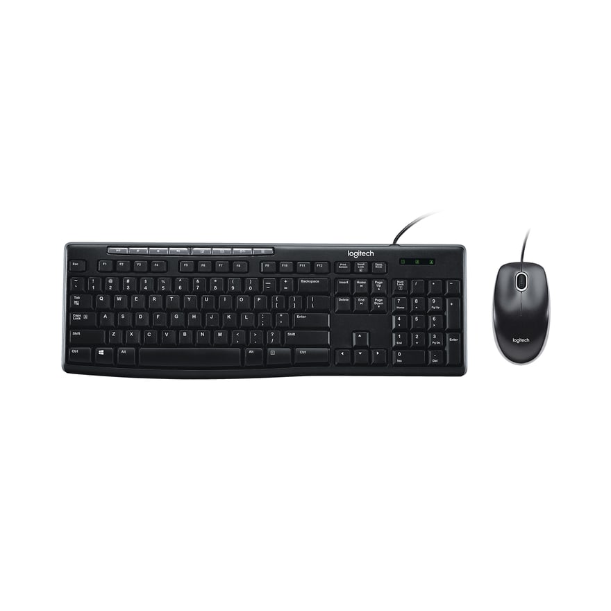 Combo Logitech Teclado y Mouse MK200 USB Altura Ajustable