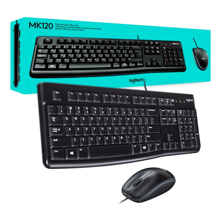 Combo Logitech Teclado y Mouse MK120 Desktop USB