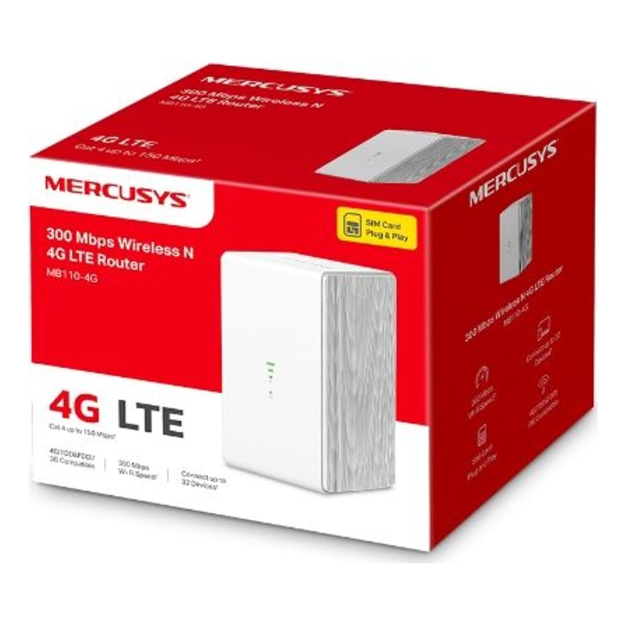 Router Mercusys MB110-4G LTE 4G Inalámbrico N300 Mbps